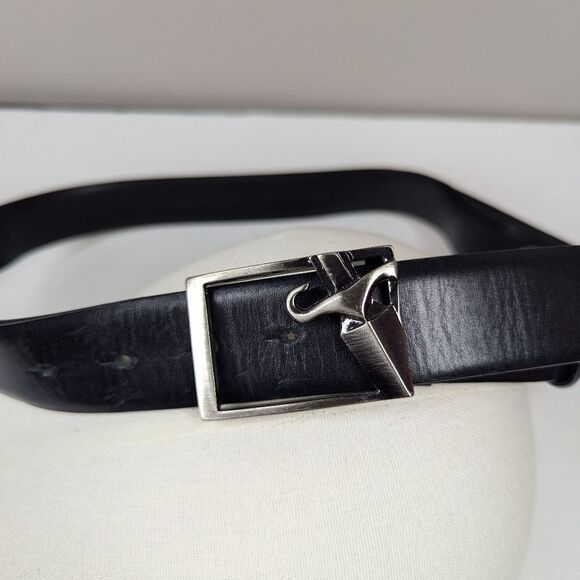 Cesare Paciotti Dagger Buckle Belt – Black Leather – For Parts/Repair – Size 33– - Picture 1 of 7